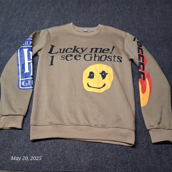 Kanye West Lucky Me I See‎ Ghosts Pullover Crew Sweatshirt Size Large HBAT Brand